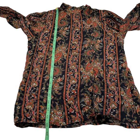 JONES NEW YORK Vintage Black Fall Paisley Skirt Set Size 8 High Neck Asymmetric - Picture 12 of 13